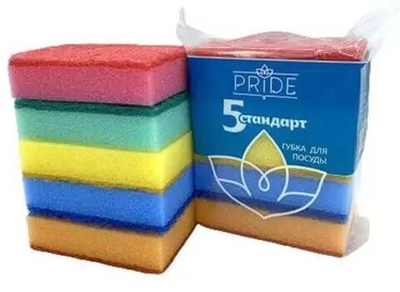 Губка для посуды "СТАНДАРТ" с чист.слоем (5шт/30уп)