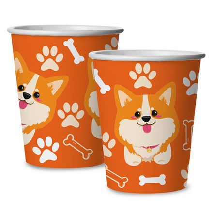 Стаканы "Корги" оранжевые 6 шт