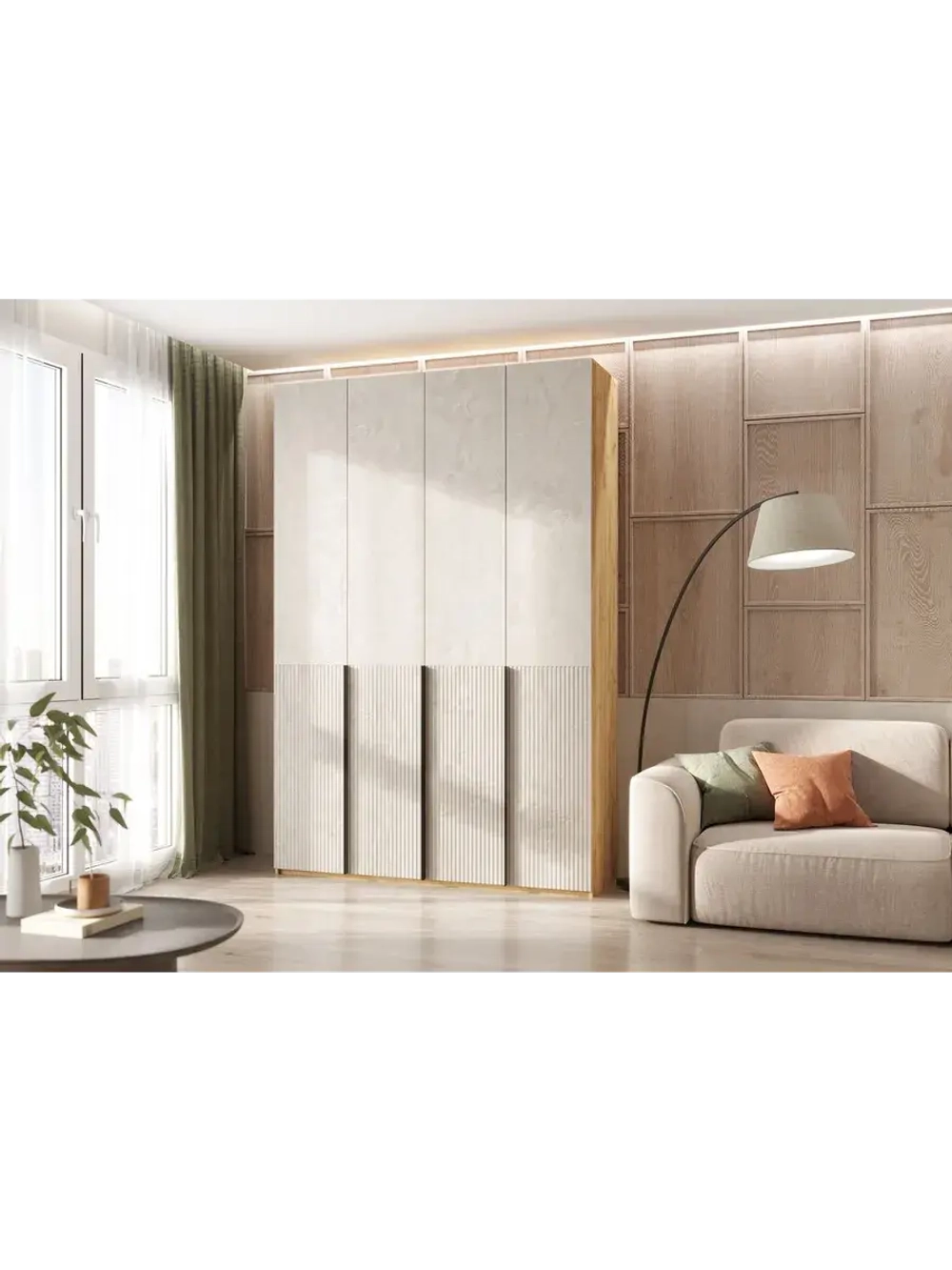 Шкаф для одежды 4 створки Мальта 160х51х240