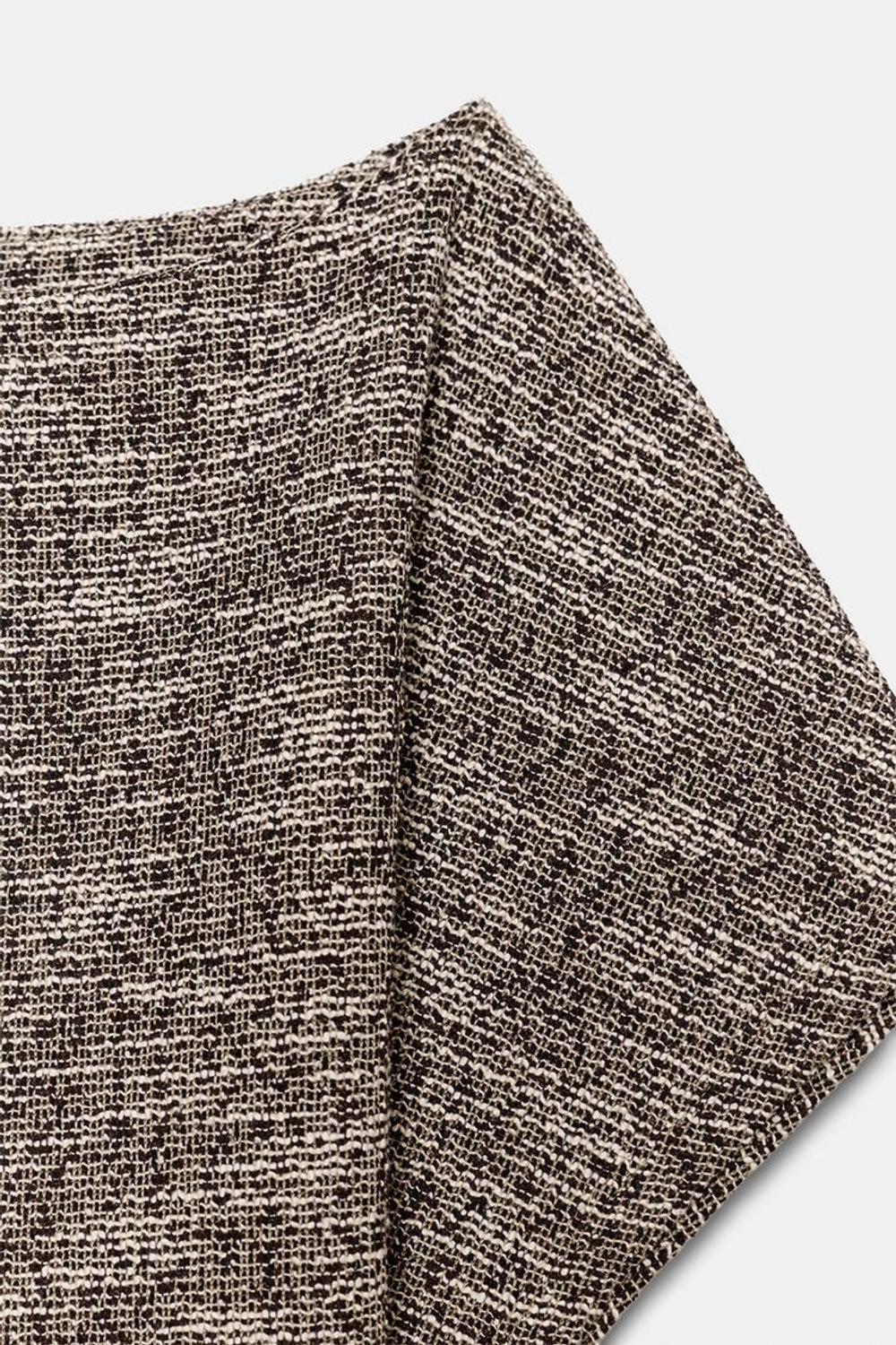 ZARA ПЛАТЬЕ МИДИ С ПОЯСОМ, КОРИЧНЕВЫЙ/ЭКРЮ