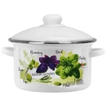 Кастрюля эмал цил 4,0л мет/об с рис