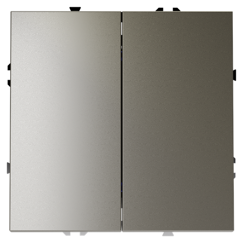 Выключатель с самовозвратом встраиваемый VOLTUM S70 двухклавишный 10А, (шелк)