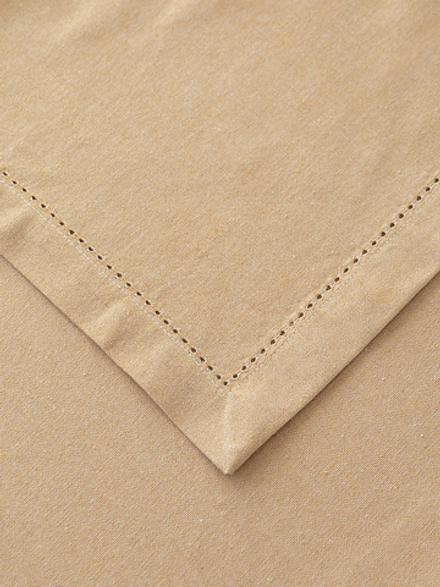 Дорожка на стол Basic linen мережка по краю 35x160, бежевый