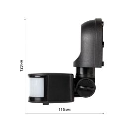 Датчик движения ЭРА MD 04 настенный инфракрасный 1200 Вт угол 180 градусов IP44, черный | Датчики движения