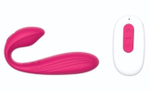 Розовый вибростимулятор для пар с пультом ДУ - 17,7 см. (Цвет: розовый)