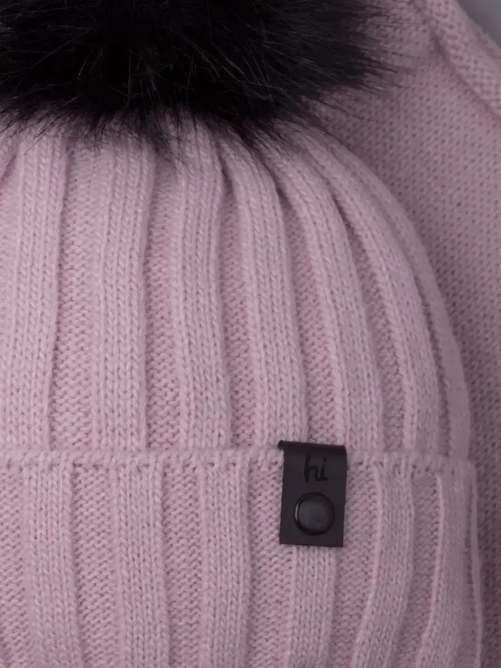 Шапка детская зимняя вязаная с помпоном и снуд