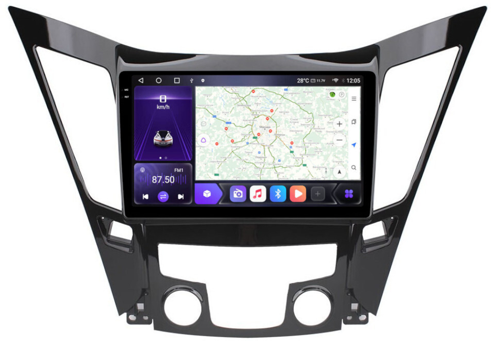 Магнитола для Hyundai Sonata 2010-2013 (YF) - Carmedia OL-9716 QLed+2K, Android 12, TS10,  CarPlay, 4G SIM-слот