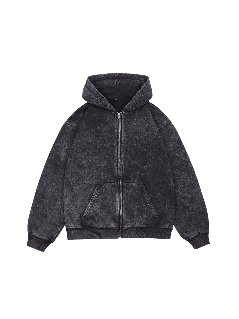 Худи на молнии Garment dyed 380 г