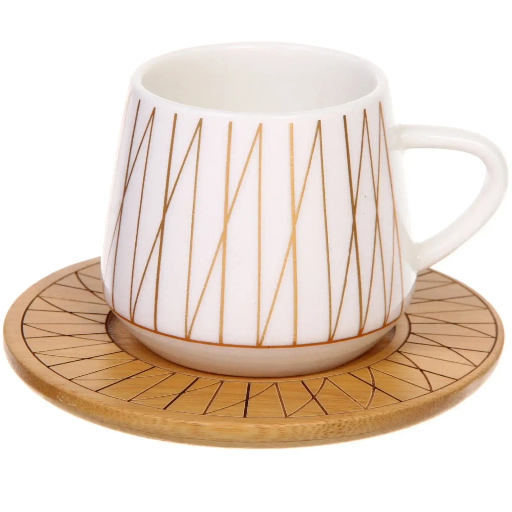 Кофейный набор 12 предметов «Скарлетт» (6 кружек 90мл+6 блюдец), штрихи