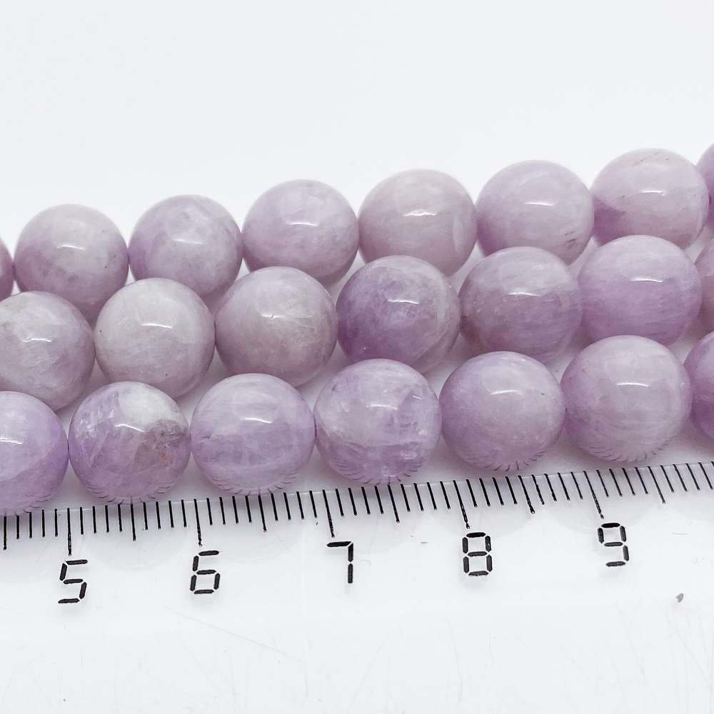 Бусины Кунцит, диаметр 9,7-9,9 мм, цена за 10 шт (1/4 нити)