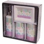 Набор для ванной из 4-х предметов керамический «Салют» фиолетовый