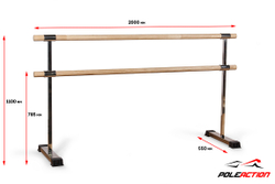 2-х уровневый мобильный  хореографический станок v2.0 (нерж. сталь)