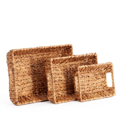 Набор подносов Secret De Maison ARANI ( mod. LS-0123 ) гиацинт (водяной), 45 х 30 х 8 см, 40 х 25 х 7 см, 30 х 20 х 6 см, бежевый