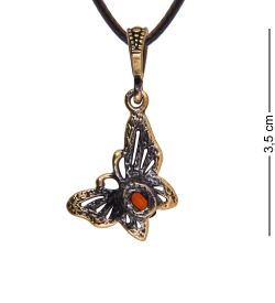 AM-3900 Подвеска «Бабочка Лилия» (латунь, янтарь)