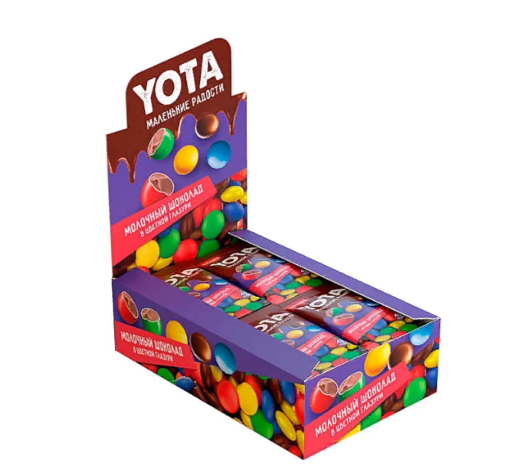«Yota», драже молочный шоколад в цветной глазури, 40 г