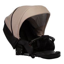 Детская коляска Indigo Tour Eco 2 в 1 Te01 черная кожа+бежевая кожа