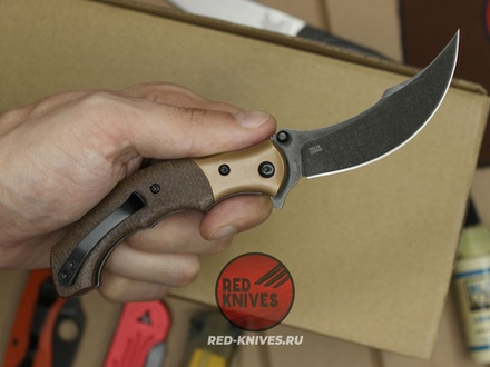 Нож CRKT RITUAL мини, компакт - темная микарта, клинок блэквош CR7465