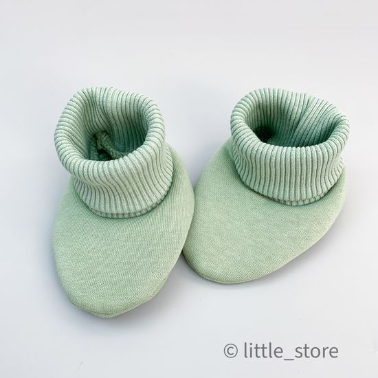 Пинетки "Simple" из футера с начесом, Фисташка