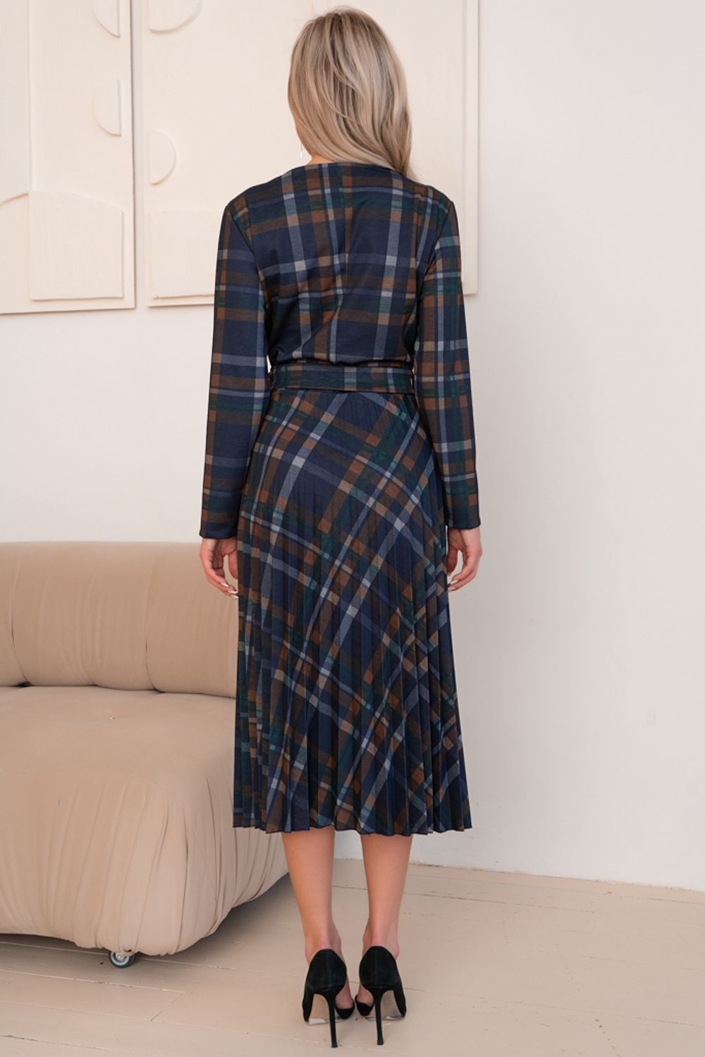 Платье Сильвия (синий/коричневый) Р11-1086/5 Nikol