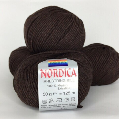 Extrafine Nordica - Manifatura Sesia; 100% меринос; упругая крутка; 125м/50гр; col 7047, цвет: шоколадный