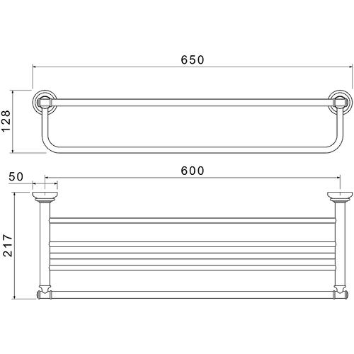 Полка для полотенец Aquatek Классик AQ4515MB Черная матовая