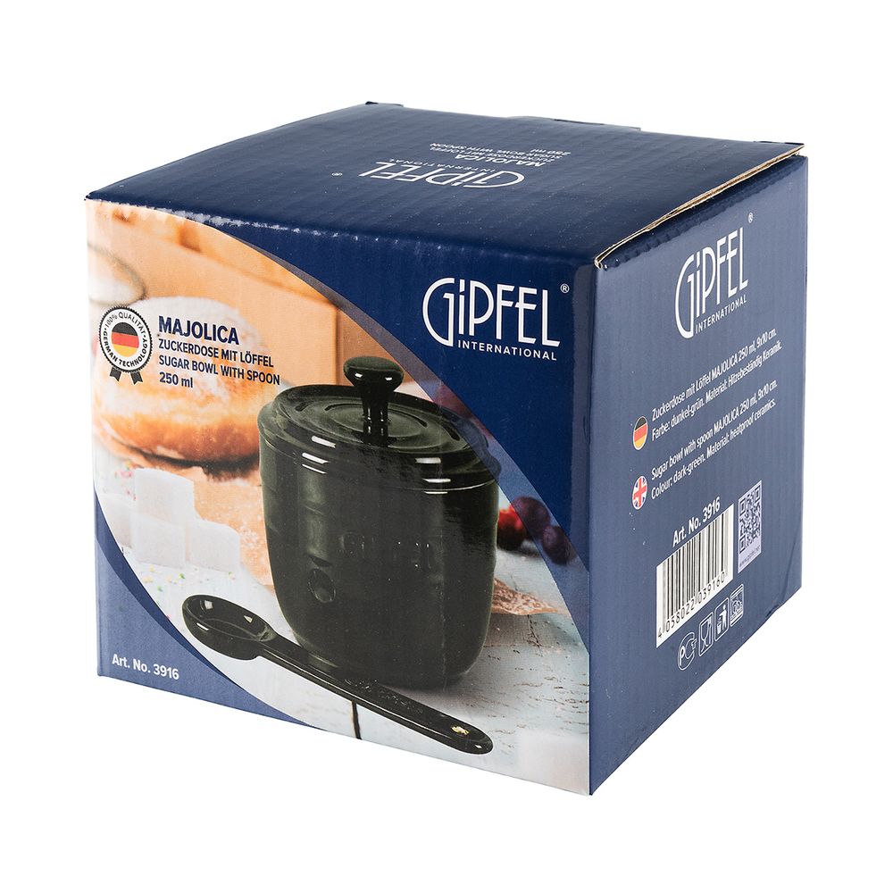 Сахарница с ложкой керамическая Gipfel Majolica 3916 0,25 л