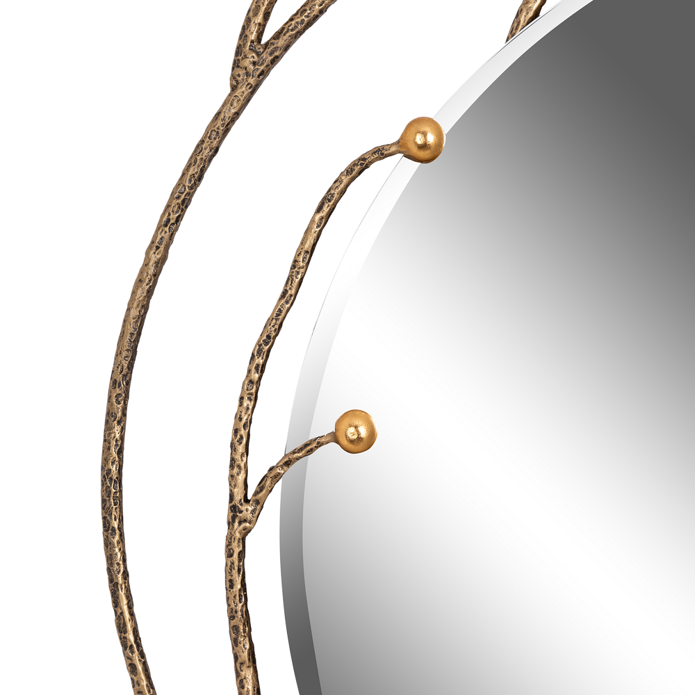 Настенное круглое зеркало Calipso (Калипсо) Каштан Найт Амбер