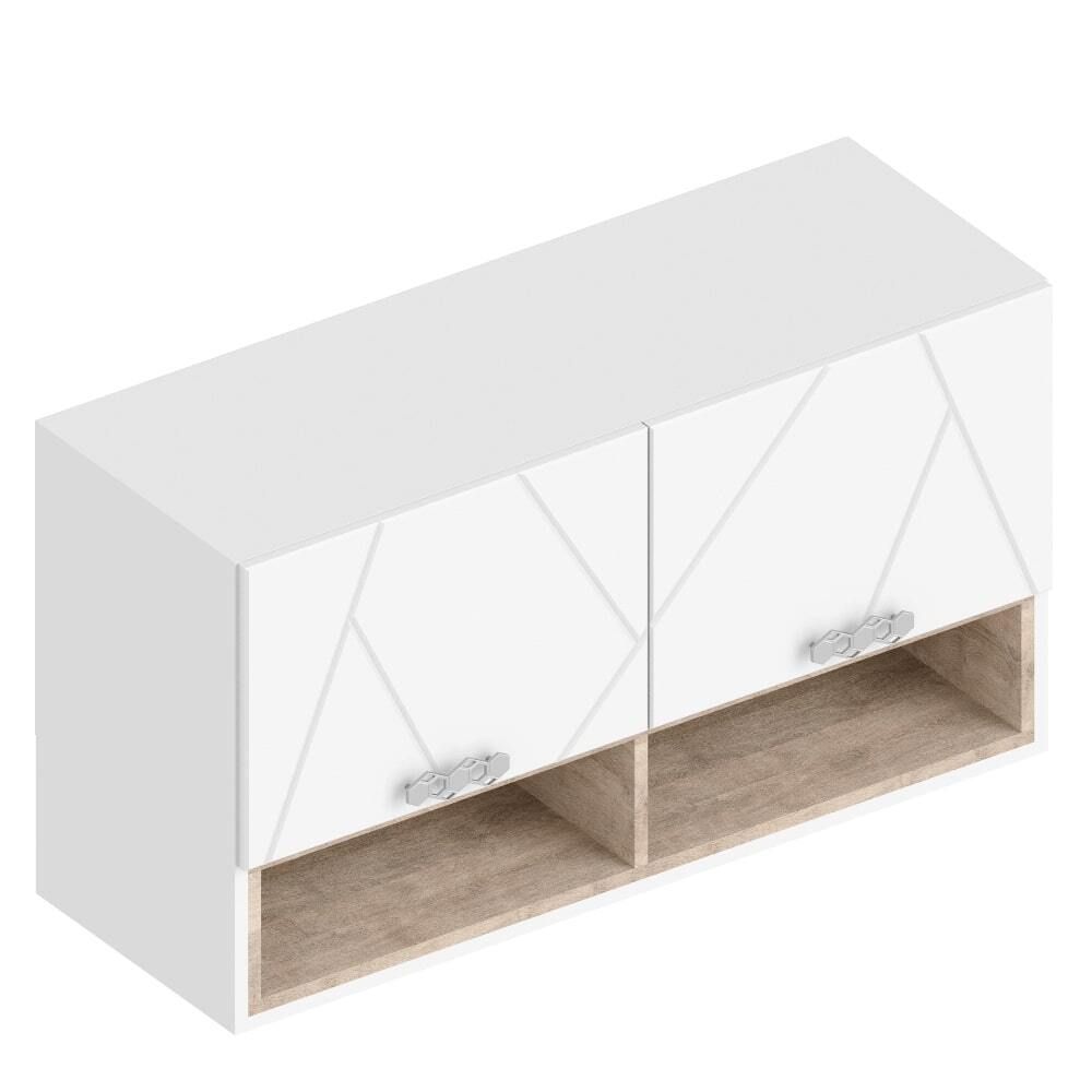 Шкаф настенный 1000 МС "Сандра"(Белый лофт/Дуб баррик)