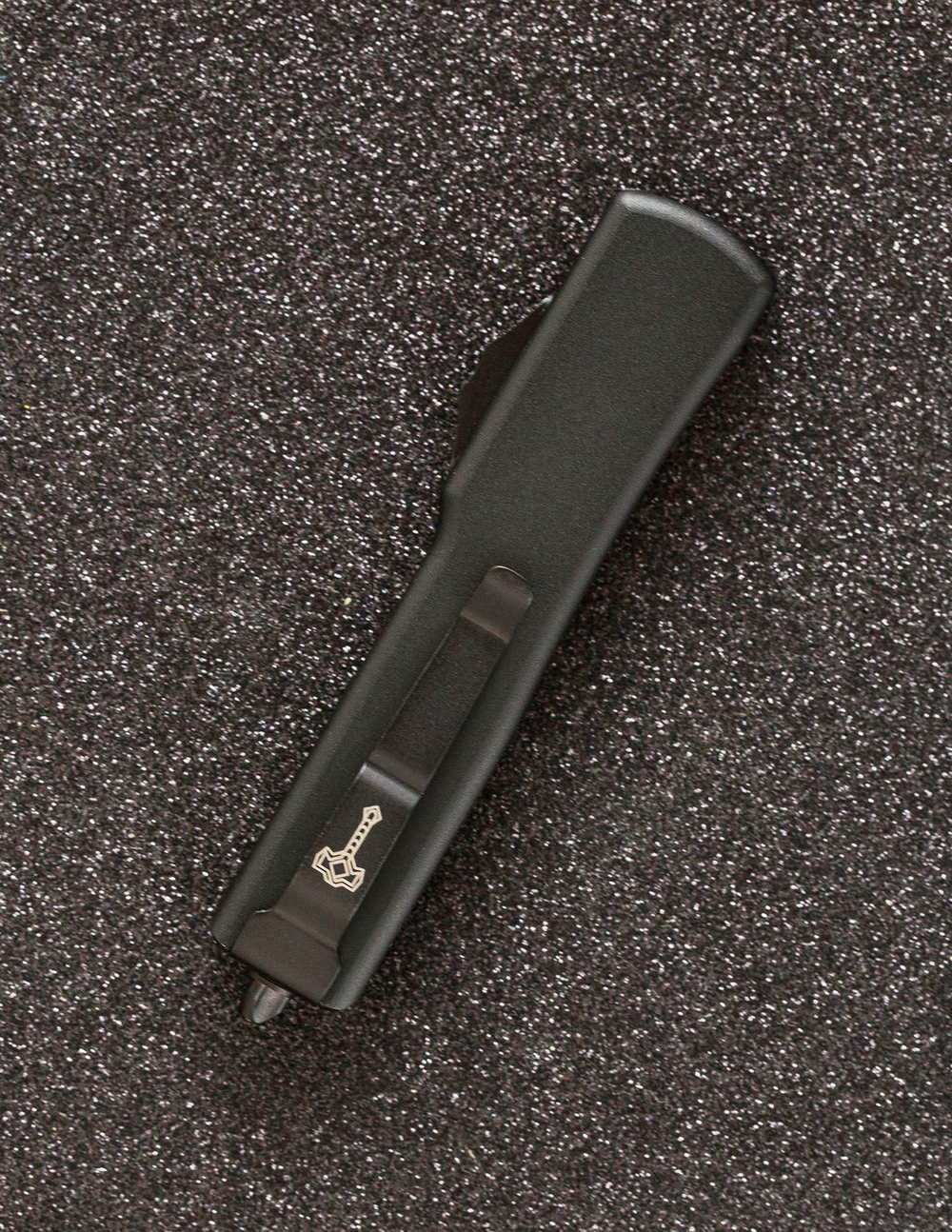 Автоматический складной нож SteelBro UTX-70 T/E Tanto Black 149-1BK (черный-черный) фронталка/выкидуха