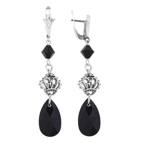 "Люксембург" серьги в серебряном покрытии из коллекции "Пале-Рояль" от Jenavi  с английским замком