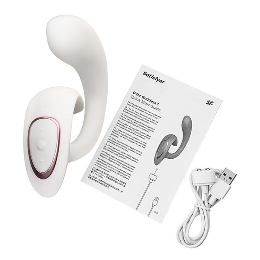Белый вибратор для G-стимуляции Satisfyer G for Goddess 1