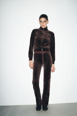 ZARA БАРХАТНЫЕ БРЮКИ, КОРИЧНЕВЫЙ