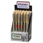 Ручка шариковая, масляная, Piano, синие чернила, серия "Elegant", бежевый корпус, 24 шт