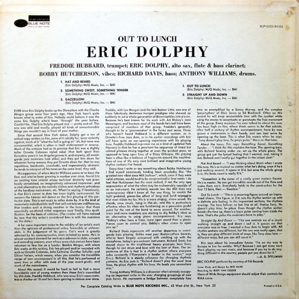 Eric Dolphy / Out To Lunch (LP)