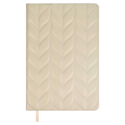 Ежедневник недат. А5 164л., кож.зам., тв.пер. "Лайка бежевый" стеган., в подарочной коробке