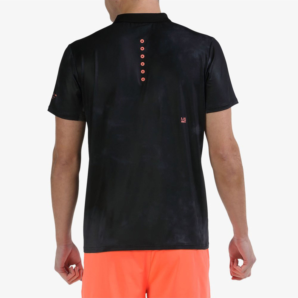 Мужское теннисное поло Bullpadel Molla Polo Men - Black, Orange