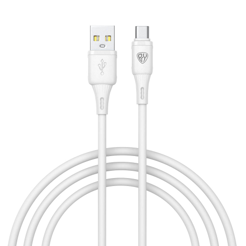 Кабель для зарядки USB(A)-Type C BY Twist, 36Вт, 1 м, 3A, гибкий силикон, белый