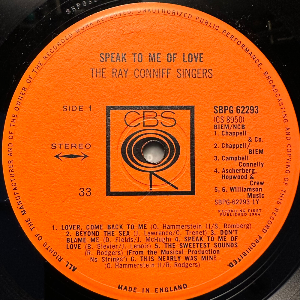 The Ray Conniff Singers - Speak To Me Of Love (Англия 1964г.)