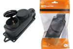 Розетка двухместная с заглушками каучук 2Р+РЕ 16А 250В IP44 TDM