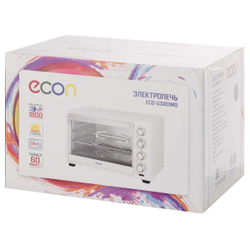 Духовка электрическая, Econ, ECO-G3801MO, 38 л, 1800 Вт, 7 реж, бел, 13677