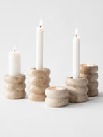 Подсвечник Tell Me More Travertine candle holder, M, травертин