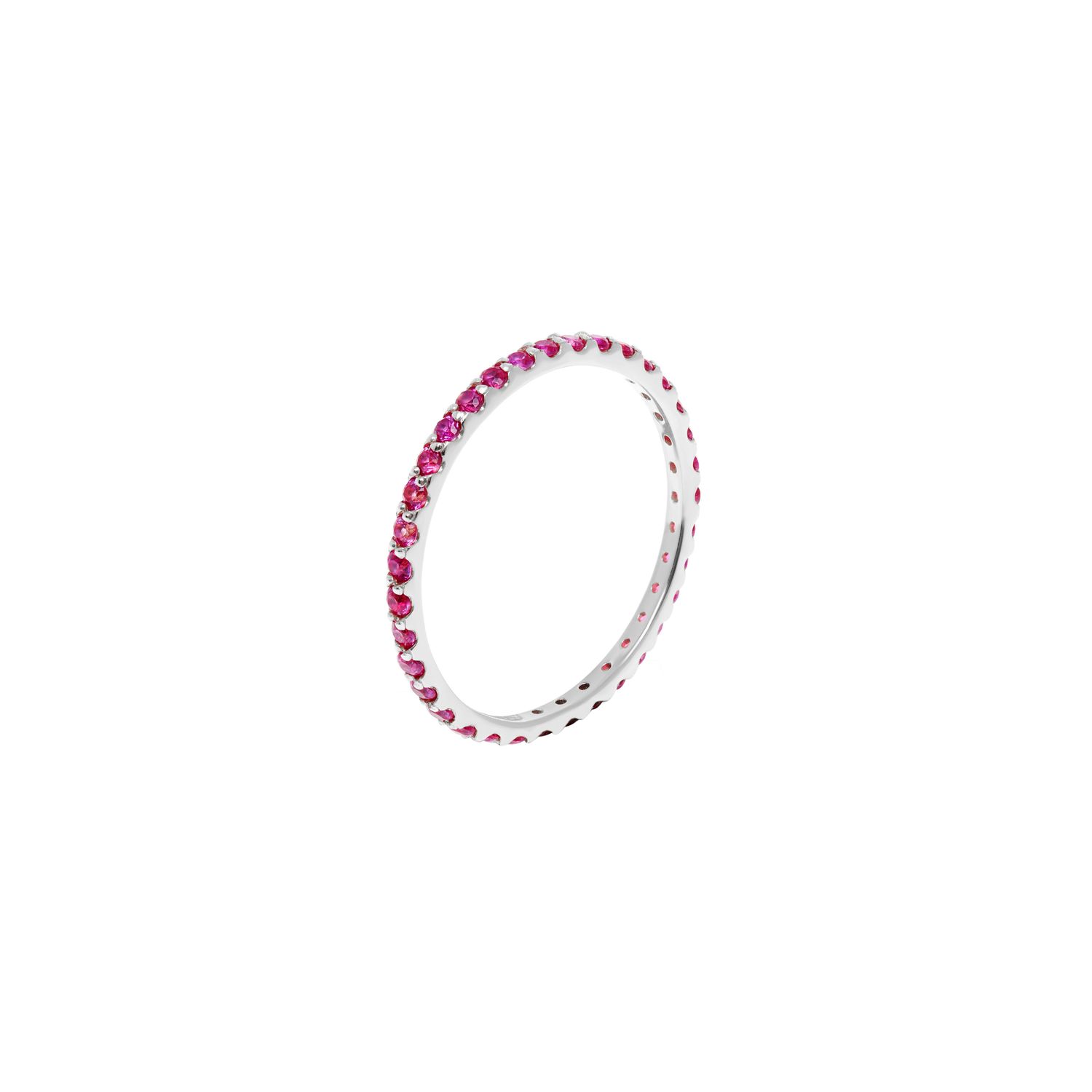 Кольцо Pave Tiny Ring – Silver Fuchsia