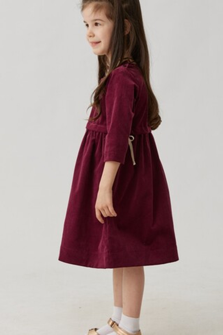 Детское платье с кулиской из сливового бархата