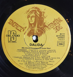 Винтажная виниловая пластинка LP Dalida 45Eme Disque DOr Pour Une Super Star (France 1977)