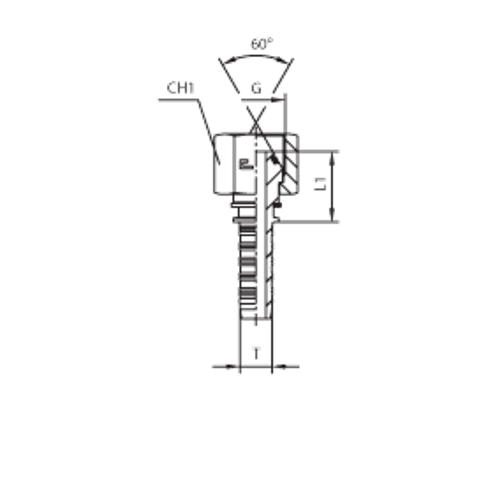 Фитинг DN 06 BSP (Г) 1/2 (накидная гайка) (o-ring)