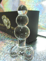 Стеклянная анальная пробка-ёлочка - 11 см. (Цвет: прозрачный)