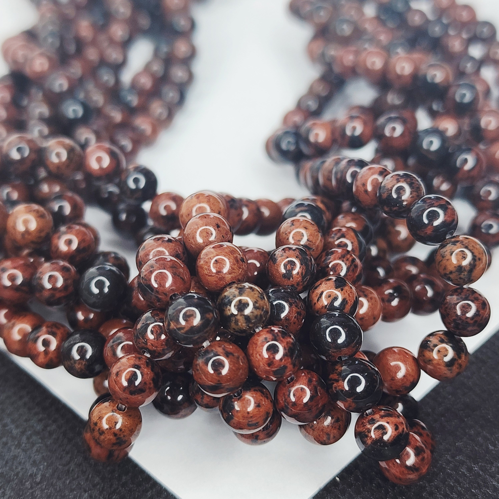 Обсидиан, гладкий шар, красочный, р-р 6мм