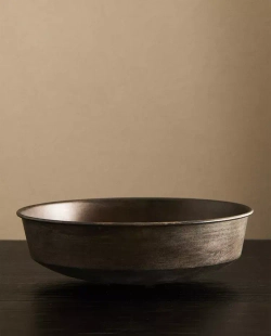 ZARA HOME ДЕКОРАТИВНЫЙ КРУГЛЫЙ МЕТАЛЛИЧЕСКИЙ ПОДНОС, БЕЖЕВЫЙ