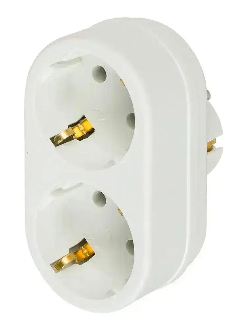 Двойник, разветвитель сетевой с заземлением TOKER 2T2, белый