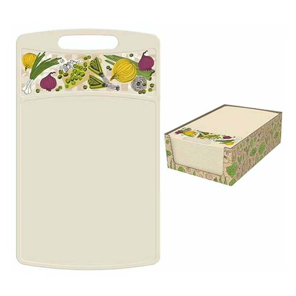 Доска разделочная "Bergamo" прямоугольная 335x220x4мм с декором (светло-бежевый)